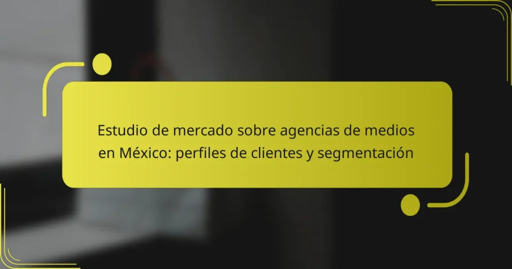 Estudio de mercado sobre agencias de medios en México: perfiles de clientes y segmentación