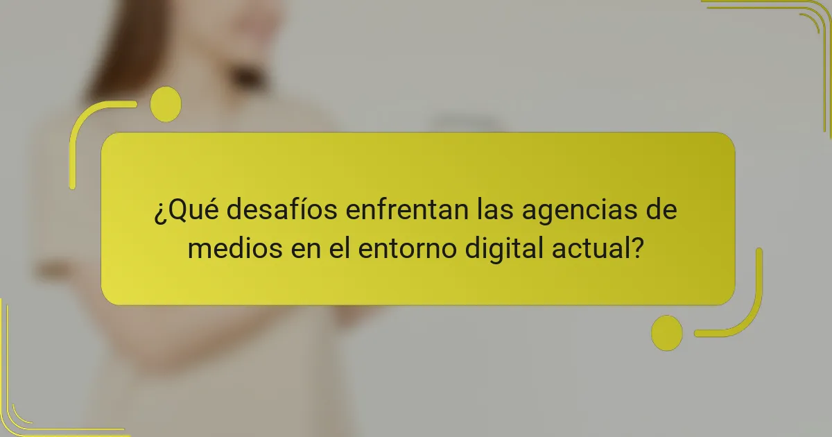 ¿Qué desafíos enfrentan las agencias de medios en el entorno digital actual?
